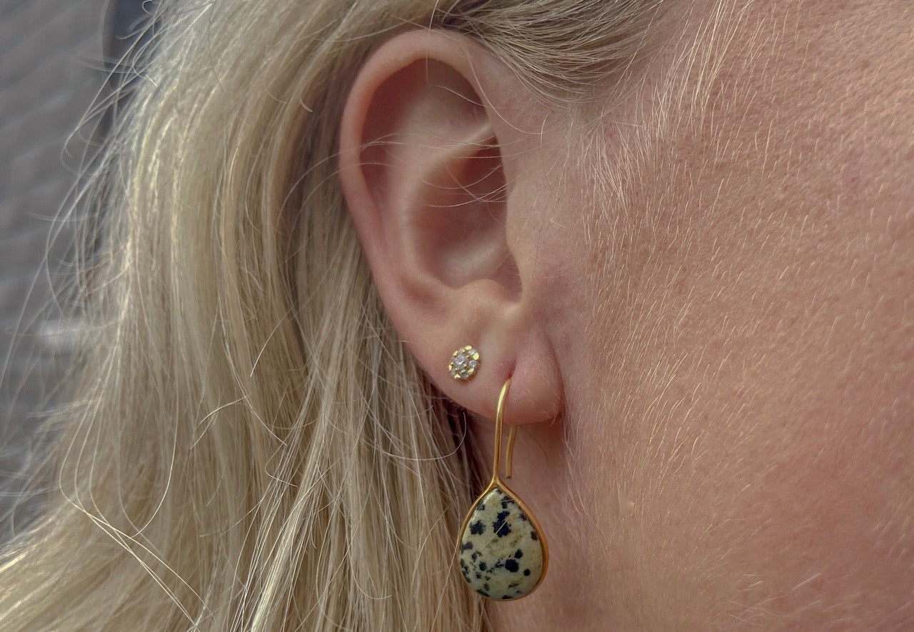 Dalmatiër Jaspis geboortesteen oorbellen - december