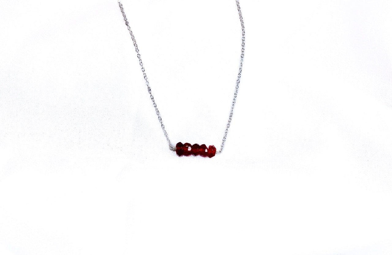 Geboortesteen ketting met Granaat