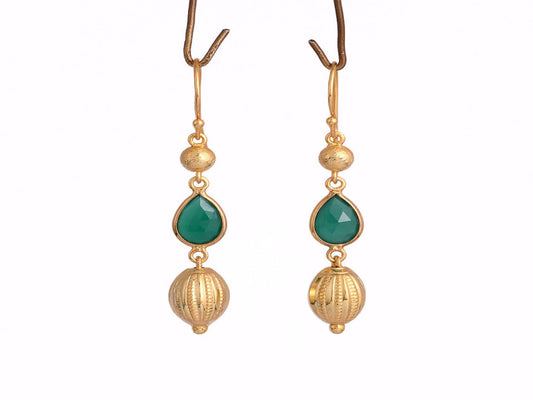 Groene Onyx geboortesteen oorbellen