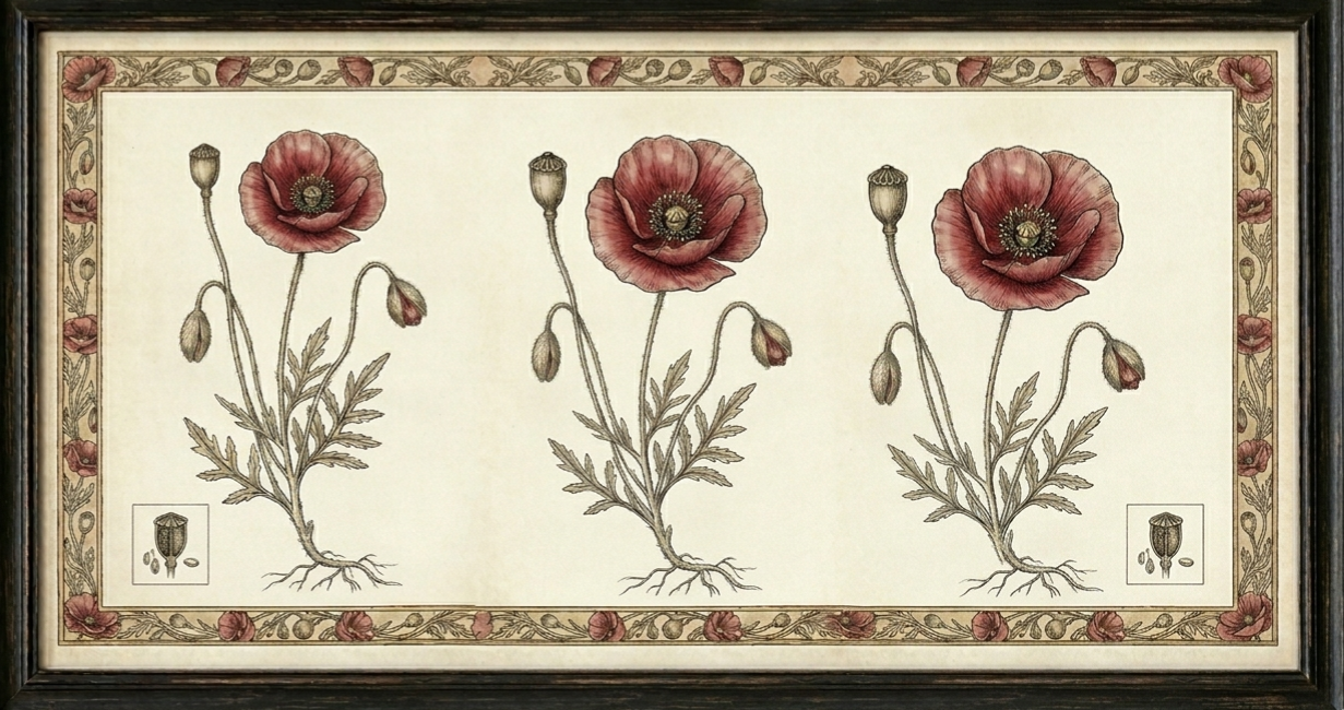 Néhlia's herinneringssieraden: maak drie ingelijste botanische tekeningen 