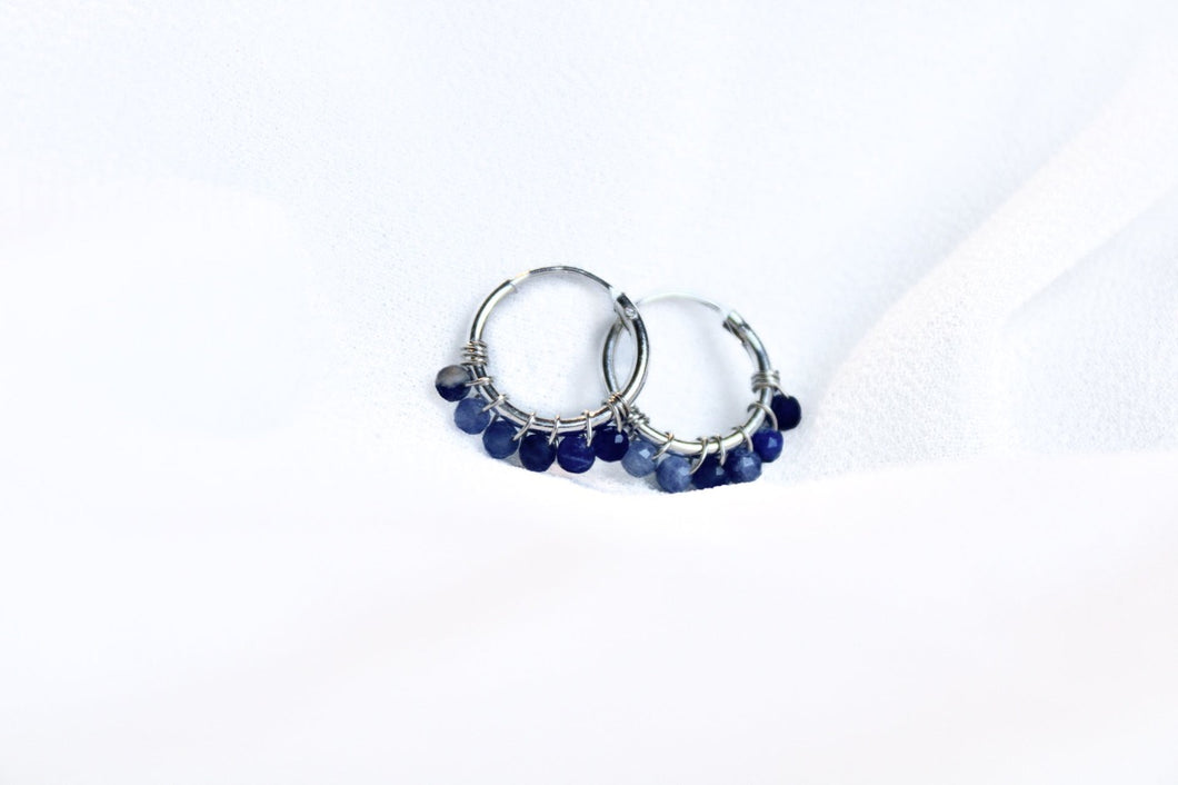 Silver sodalite earrings  