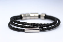 Afbeelding in Gallery-weergave laden, Leather Bracelet with 5 Engravable Charms Black
