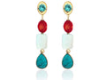 Mae statement geboortesteen oorbellen met turquoise en fonkelend Swarovski kristal, modern strak design van Néhlia.
