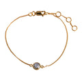 Zilveren Reza armbandje met blauwe topaas, modern strak design van Néhlia.
