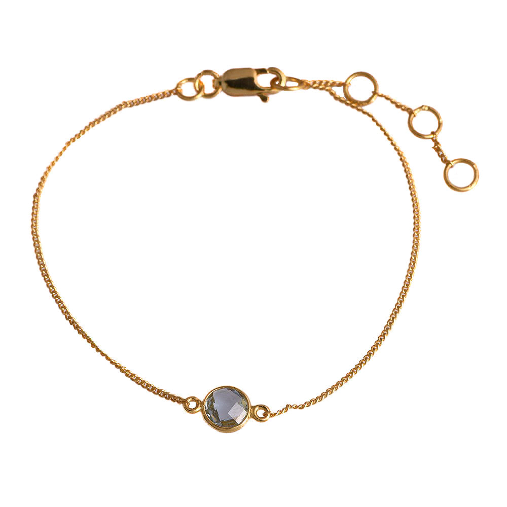 Zilveren Reza armbandje met blauwe topaas, modern strak design van Néhlia.