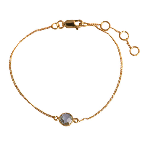 Zilveren Reza armbandje met blauwe topaas, modern strak design van Néhlia.