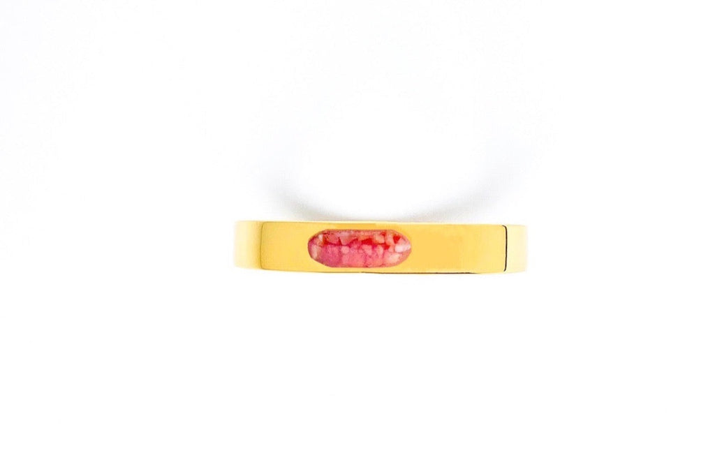 Massief zilveren Thalia slavenarmband van 925 sterling zilver met een handgemaakte gladde moedermelksteen, exclusief moederschapssieraad van Néhlia.