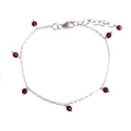 Zilveren Orb armbandje met een ronde granaat in een moderne, strak gepolijste zetting door Néhlia.