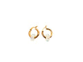 Moderne gold-plated Ina oorbellen met witte agaat, strak ontwerp